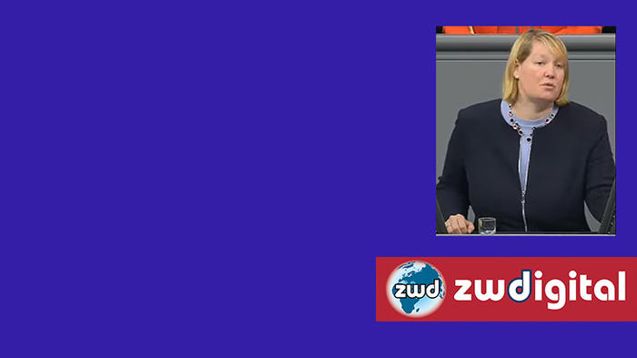 Bild: Wiebke Esdar am 26. Januar im Bundestagsplenum (Livestream BTG)